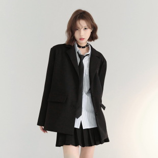2024新款 外套女春季 宽松中性风西服上衣K 休闲西装 万有引力博物馆