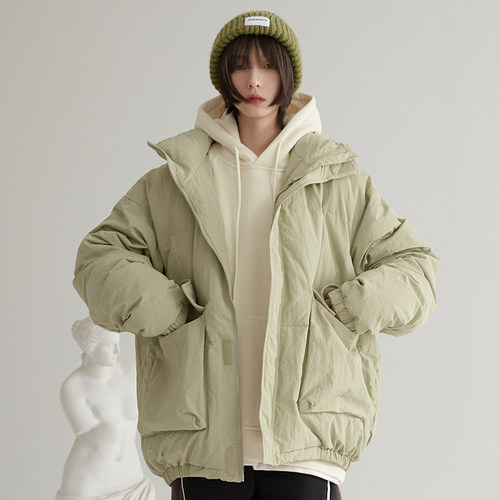 加厚大口袋防风宽松羽绒服