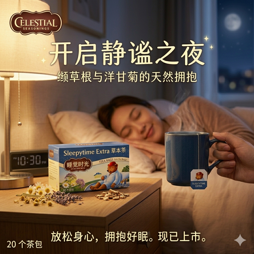 代购拍2件包邮喜莱乐CELESTIAL Sleepytime安神安睡茶加强版袋泡