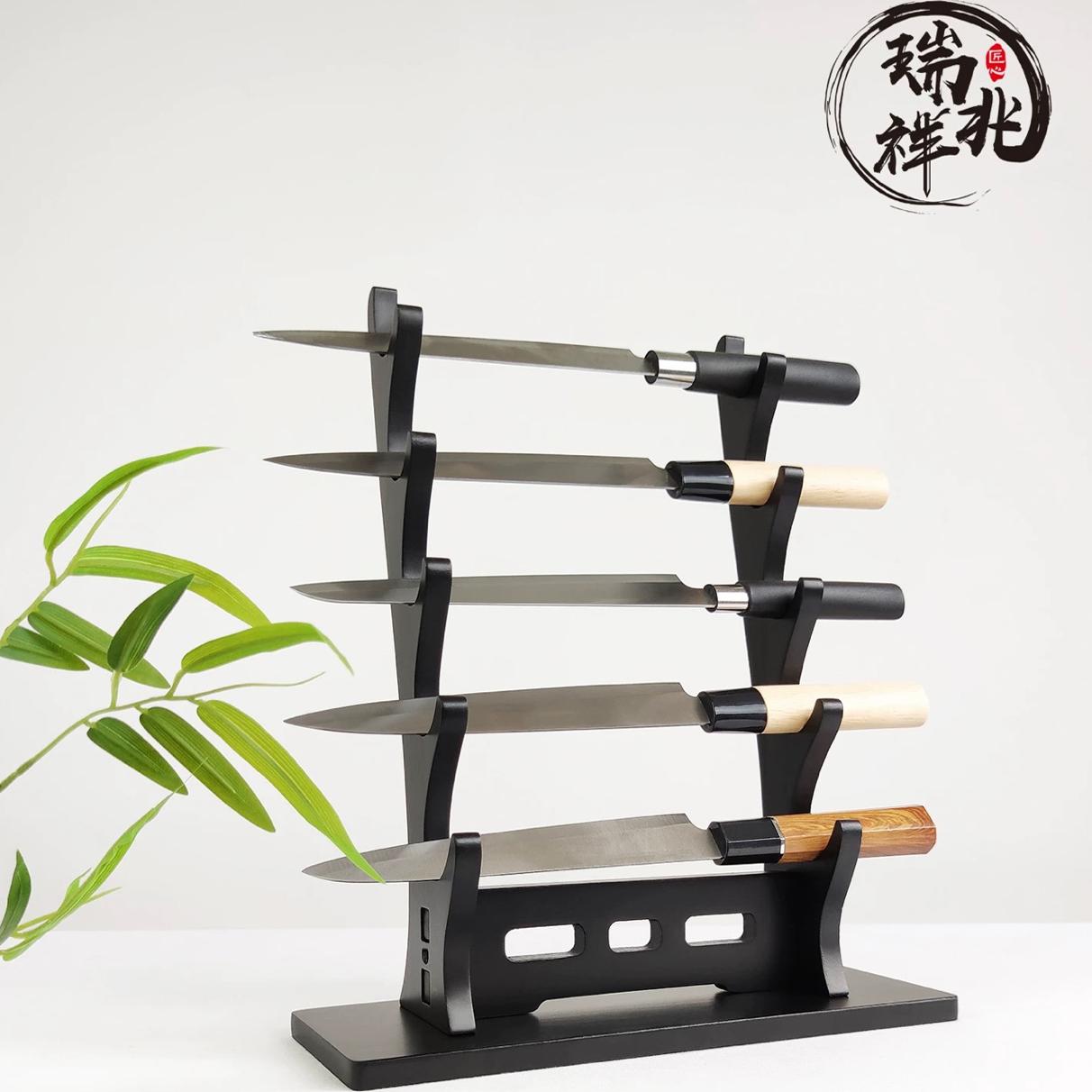 實(shí)木橫放兵器架壽司刀廚料理刀展示架收納兵器刀架劍托武術(shù)器材架