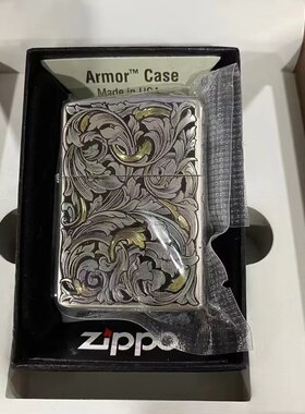 zippo盔甲铜送礼防风打火机唐草