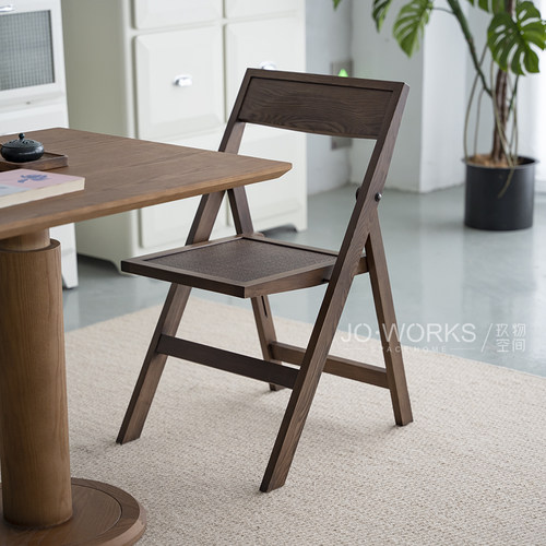 实木折叠椅中古风家用靠背椅