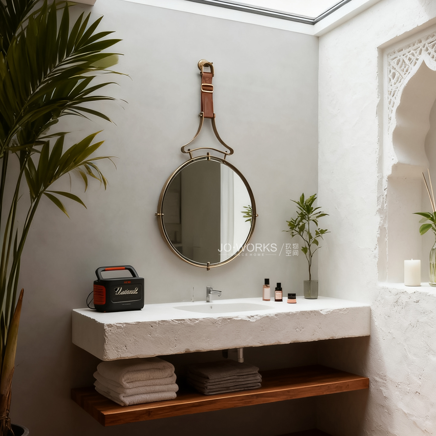 美式高清纯铜挂墙洗漱台化妆镜