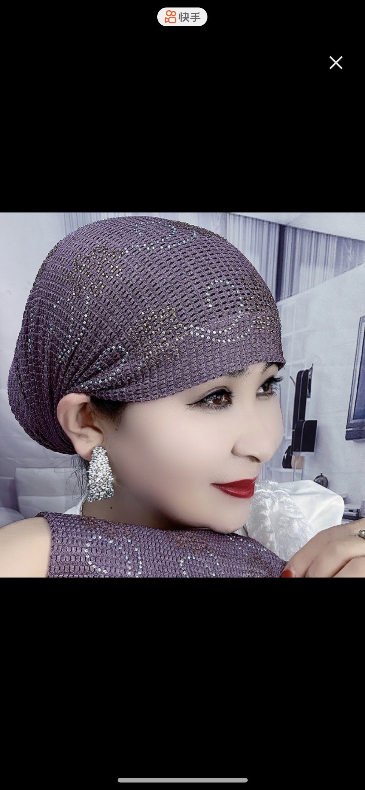 2023网格烫钻遮白发休闲打底帽夏季薄款新款盖包头帽子时尚头巾