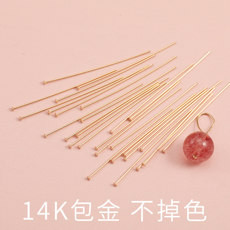 미국 14K 금으로 채워진 T 핀 T 자형 바늘 T 자형 바늘 플랫 바닥 바늘은 결코 퇴색하지 않습니다 DIY 페르시 크리스탈 쥬얼리 액세서리