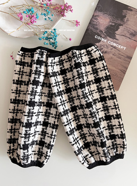 2025新款春秋冬季格子长款袖套韩版办公羽绒服防污护袖气质套袖女