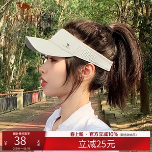骆驼运动空顶帽女夏季新款跑步遮阳网球帽防紫外线太阳帽子男