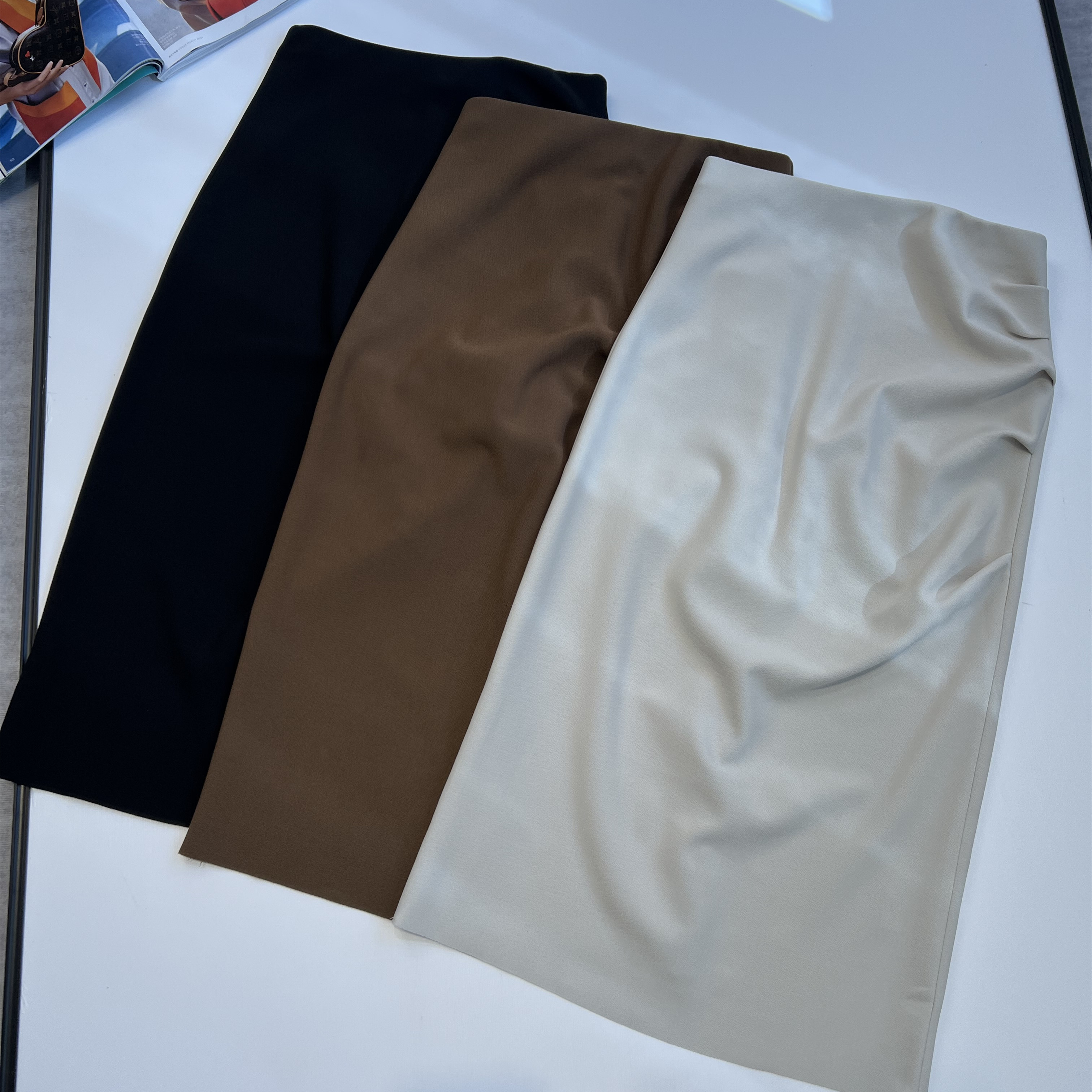 梨形身材中长款后开叉包裙半裙秋