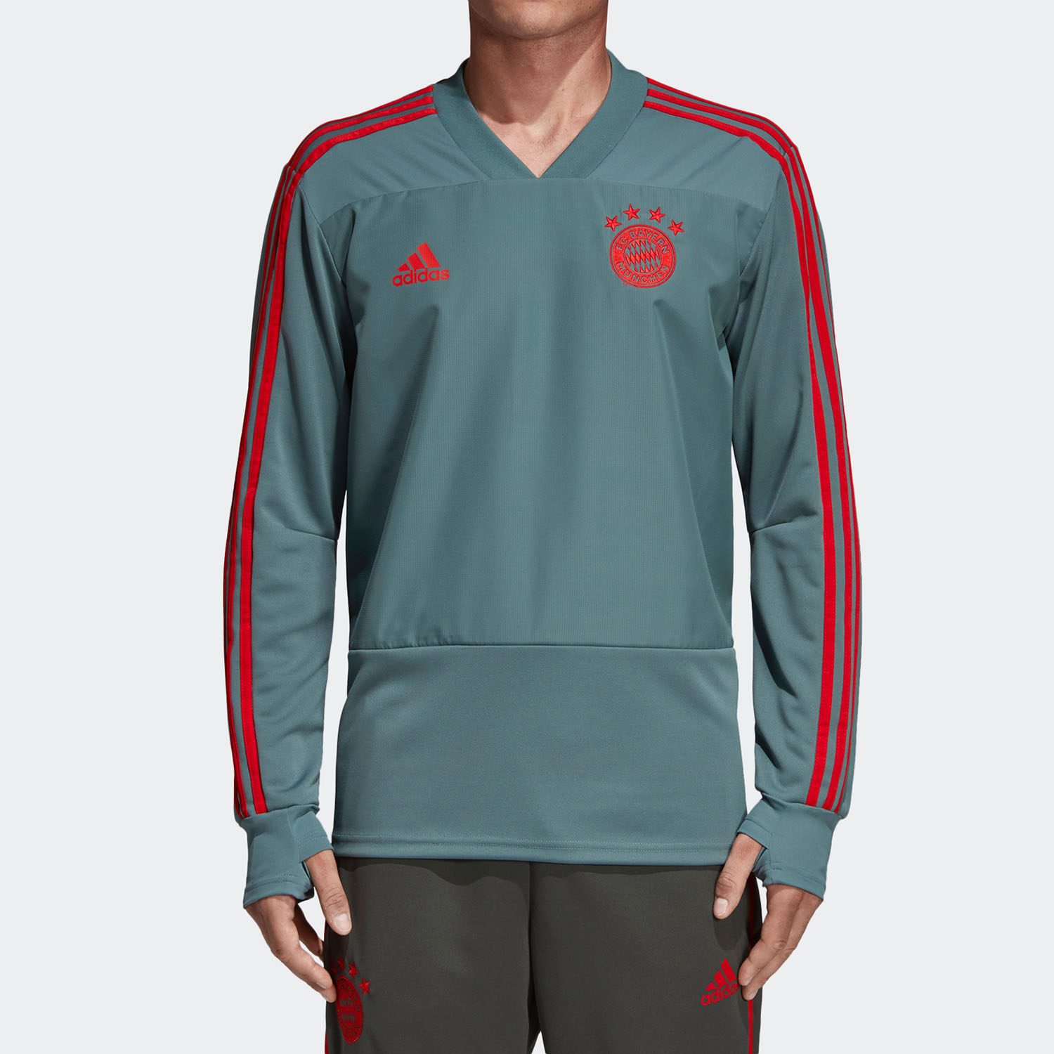 Adidas/阿迪达斯正品拜仁慕尼黑训练上衣足球长袖套头衫CW7259