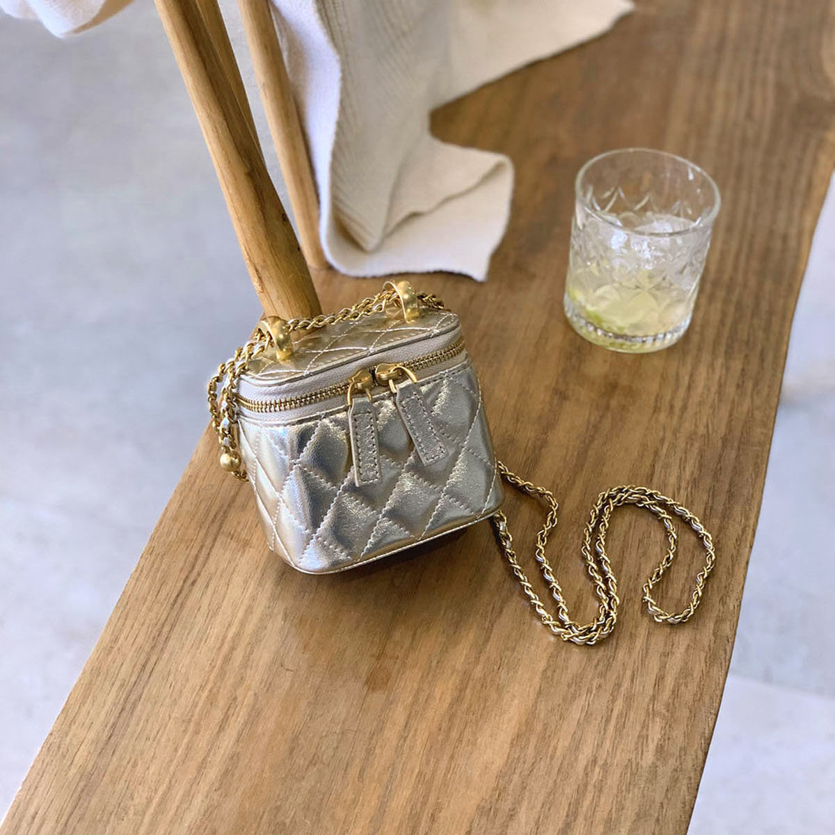 小香风盒子包小香盒子包真皮链条盒子包金色包包小香风菱格链条包