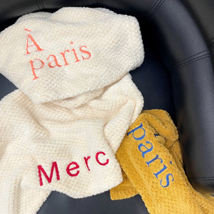 ins风刺绣字母毛巾厨房抹手布家用浴室卫生间柔软吸水挂式 擦手巾