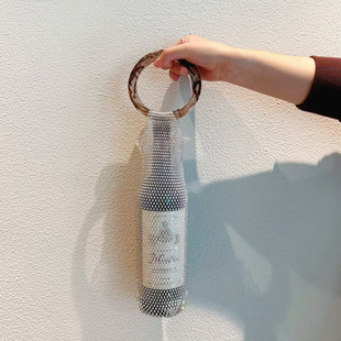 钻石红酒袋轻奢保温杯袋高品质捷克钻手工编织辣妹手拎节日礼物