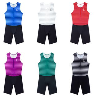 零阻力跑步运动训练跑步比赛紧身背心短裤连体男高弹力接力队服