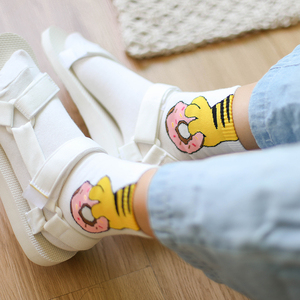 哇塞袜喵兔韩国进口猫掌萌袜子全棉猫咪可爱女袜卡通袜学生中筒袜