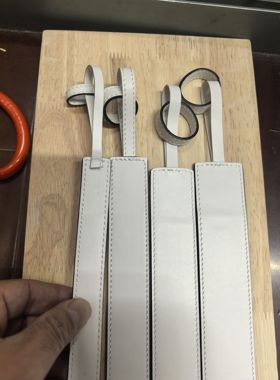 白色双面头层牛皮可免费缝扣头