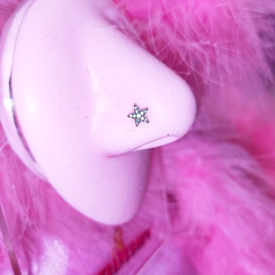 欧美ins外贸00s辣妹y2k星星锆石直鼻钉穿刺饰品Star Nose Ring