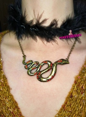 蛇形项链颈链做旧复古女哥特