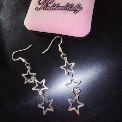 原创自制2000s千禧辣妹y2k饰品星星吊坠耳环Cyber Star Earrings