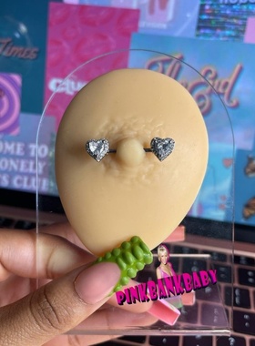 国际标准钛钢爱心锆石杠铃乳环乳钉 人体穿孔 Nipple Barbells
