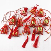 端午节挂脖款 双鱼平安福字香包空包烫金出入平安空包香囊香袋空袋