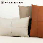 北欧nappa纳帕生态软牛皮轻奢抱枕客厅沙发仿皮靠垫办公汽车腰枕