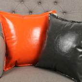 美式 新复古油蜡皮轻奢抱枕套客厅沙发汽车靠垫套仿皮纯色靠枕垫定