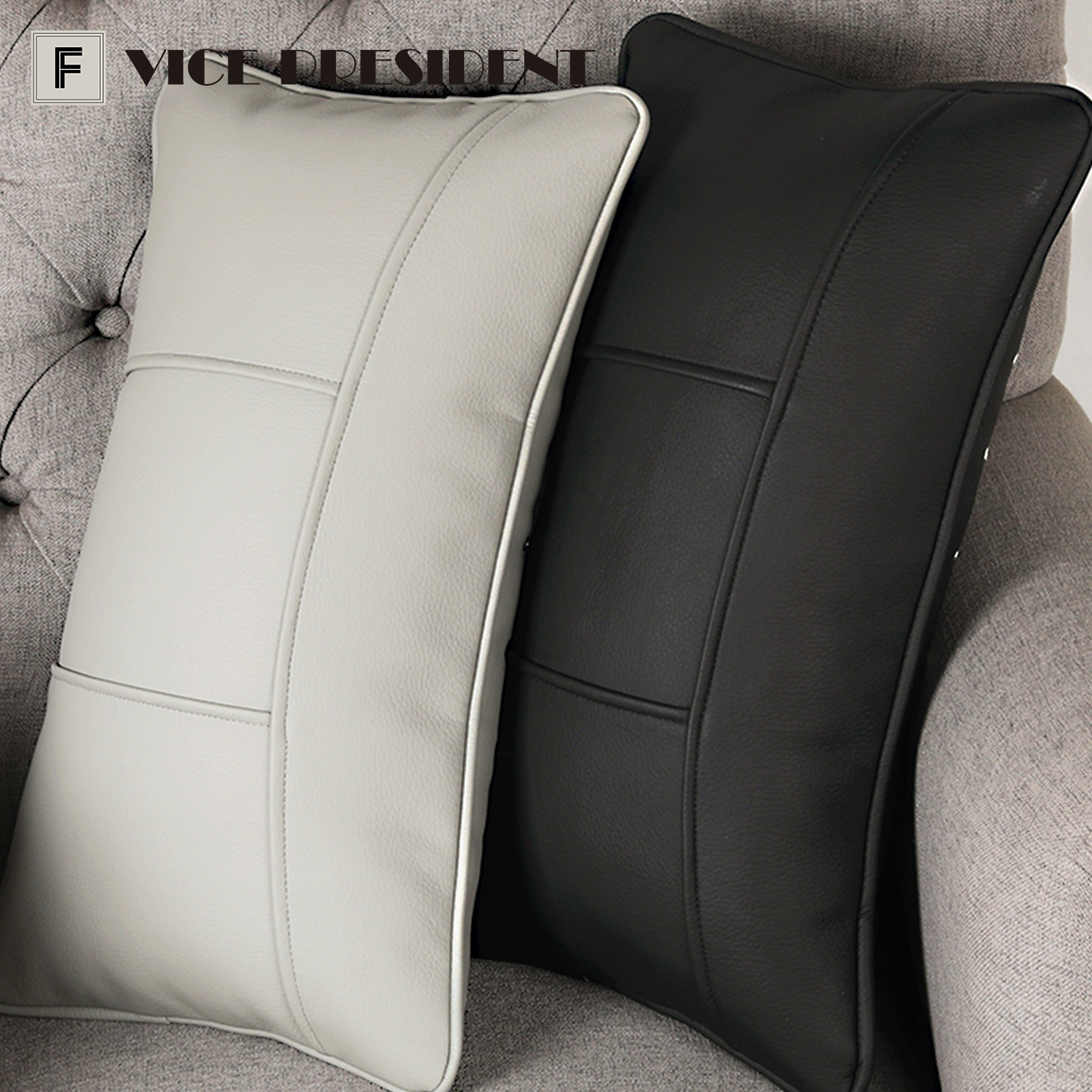 法式中生态仿真皮软牛皮抱枕颗粒纹中厚皮立体大靠枕抱枕汽车腰枕