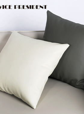 纳帕napa生态皮仿真皮轻奢抱枕客厅沙发靠腰枕样板间牛皮靠垫汽车