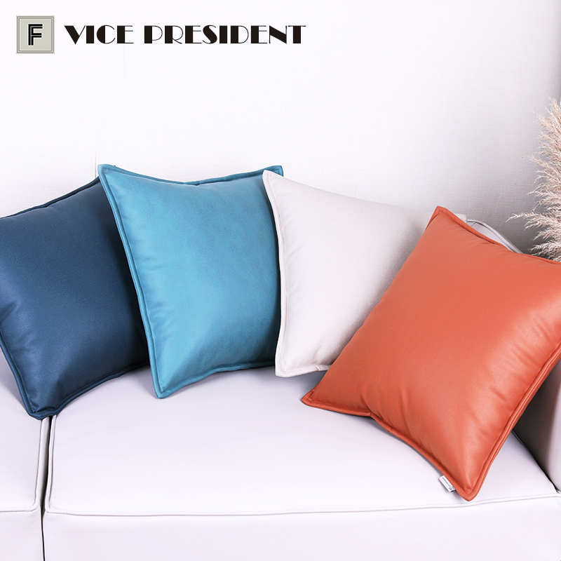 橙橘科技布仿皮沙发靠垫定制拆洗