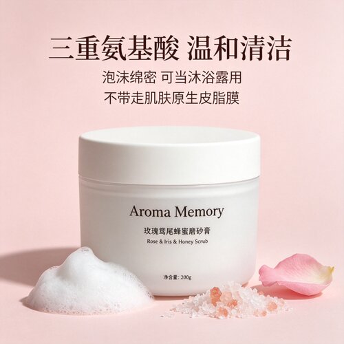 AM芳香记忆 玫瑰鸢尾蜂蜜磨砂膏