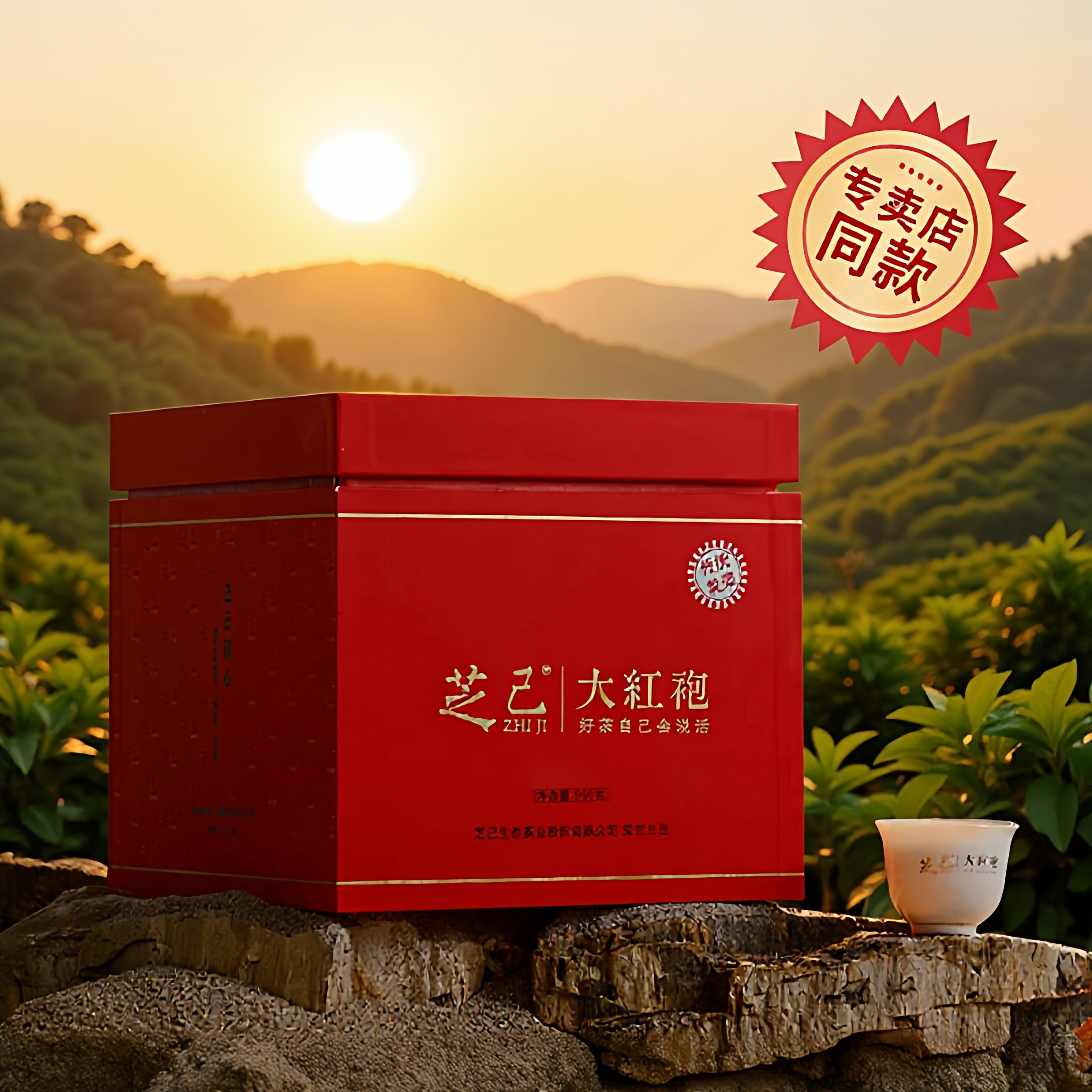 芝己大红袍茶叶传统炭焙武夷岩茶春季小包装浓香型500g礼盒装送礼