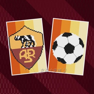 女巫十字绣卡套DMC绣线手工礼物交通卡足球队徽之罗马送护角