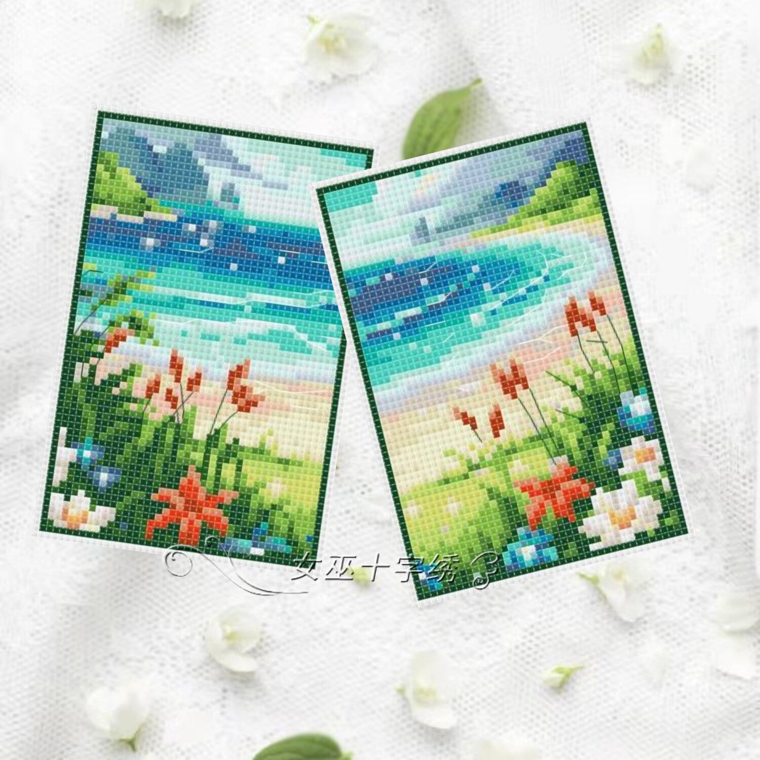 十字绣卡套风景海边美景