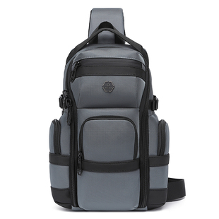 新款 高级感多功能12寸平板斜挎包 胸包男大容量防水战术胸前包男士