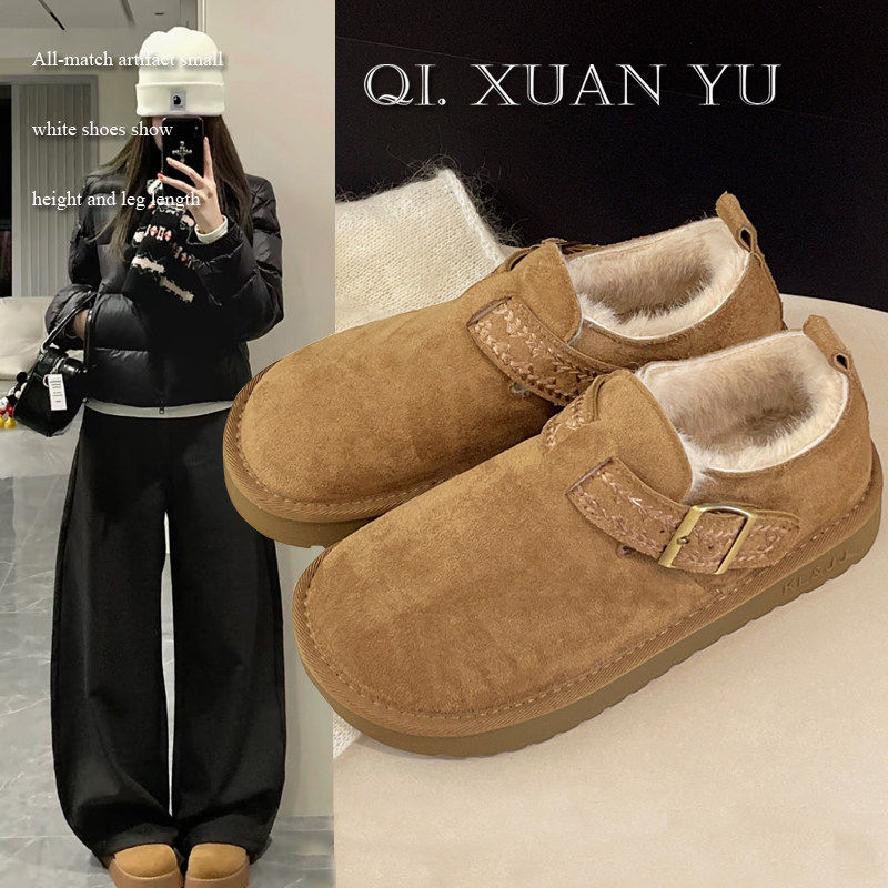 爆款加绒勃肯鞋女2025秋冬新款平底豆豆鞋一脚蹬雪地靴保暖棉鞋子,女鞋,勃肯鞋/软木鞋,淘宝优惠券,粉丝福利购,淘宝优惠卷
