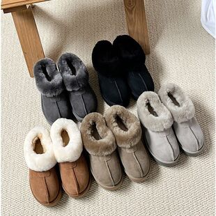 河南桑坡村皮毛一体厚底塔茨特雪地靴女款2025新款冬季雪地棉鞋