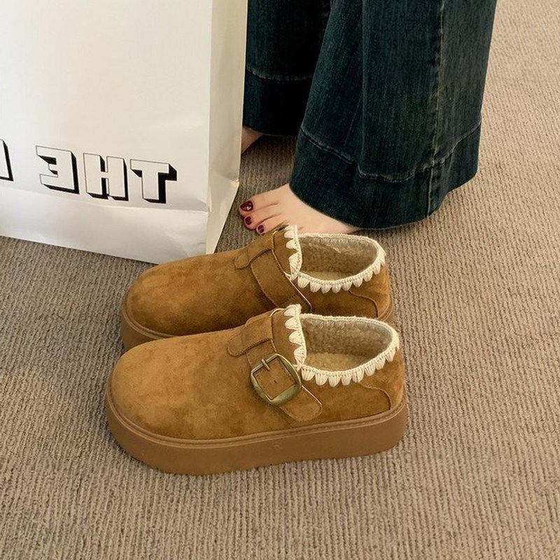潮鞋厚底加绒勃肯鞋女2025新款冬季豆豆乐福鞋保暖雪地靴低帮棉鞋,女鞋,勃肯鞋/软木鞋,淘宝优惠券,粉丝福利购,淘宝优惠卷