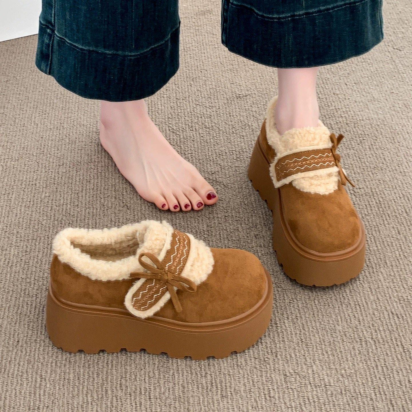 厚底增高雪地棉鞋女款2025新款冬季爆款加厚保暖毛毛加绒勃肯鞋子,女鞋,勃肯鞋/软木鞋,淘宝优惠券,粉丝福利购,淘宝优惠卷