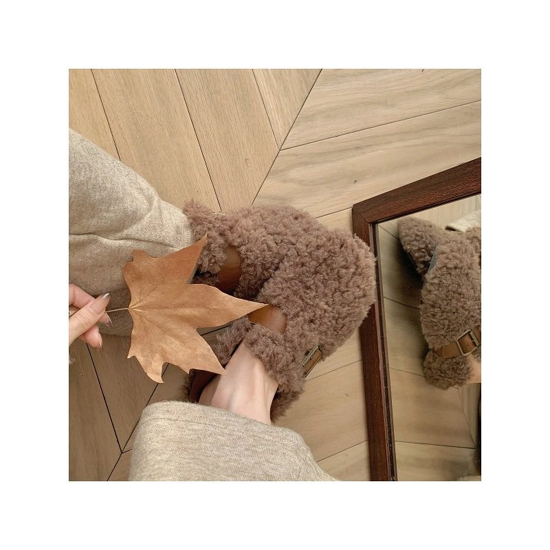 羊毛版~加绒勃肯鞋女2025秋冬保暖棉鞋羊羔毛豆豆鞋一脚蹬毛毛鞋,女鞋,棉鞋,淘宝优惠券,粉丝福利购,淘宝优惠卷