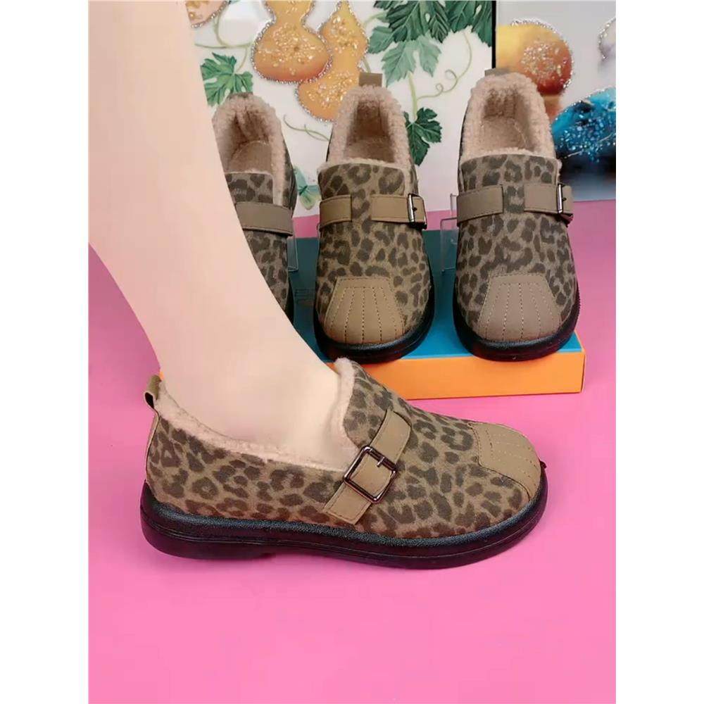 老北京冬季女鞋中老年低帮平底加绒布鞋舒适防滑妈妈棉鞋老人冬鞋