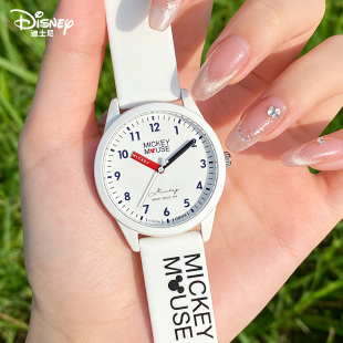 迪士尼考试专用手表女学生初高中2026新款 儿童女孩学院风静音指针
