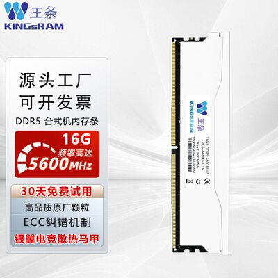 DDR5内存条电竞马甲套条16GX2 5600 6000 5代台式机通用镁光颗粒