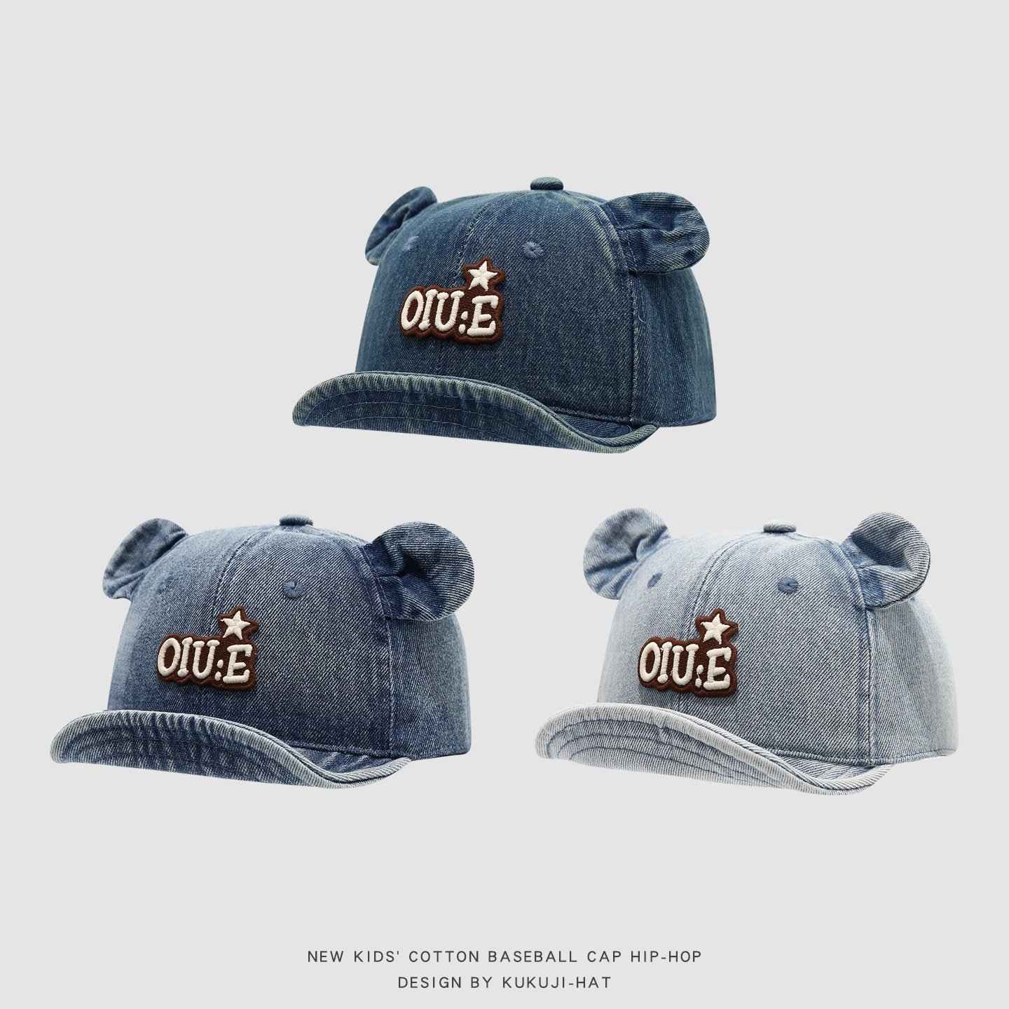 儿童牛仔鸭舌帽春秋新款小熊耳朵软檐棒球帽男女童宝宝复古遮阳帽,童装/婴儿装/亲子装,帽子,淘宝优惠券,粉丝福利购,淘宝优惠卷