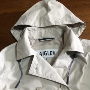 春秋AIGLE艾高GORE-TEX防风雨户外休闲经典双排扣风衣外套女F085B