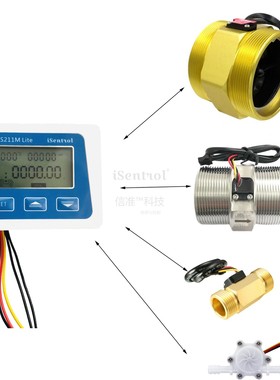 全水流量表计US211M Lite精简版水流速计积算仪电池供电1年水表温