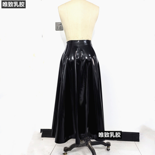 纯天然乳胶女士裙子半身裙长款 黑色大摆裙高弹定做定制
