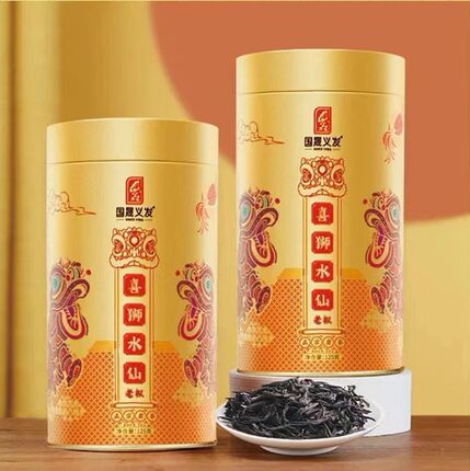 国晟义发喜狮老枞水仙 武夷岩茶水仙罐装礼盒125克 炭焙乌龙茶叶