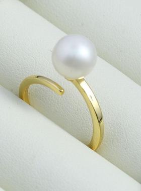 DIY珍珠配件新款S925纯银光面