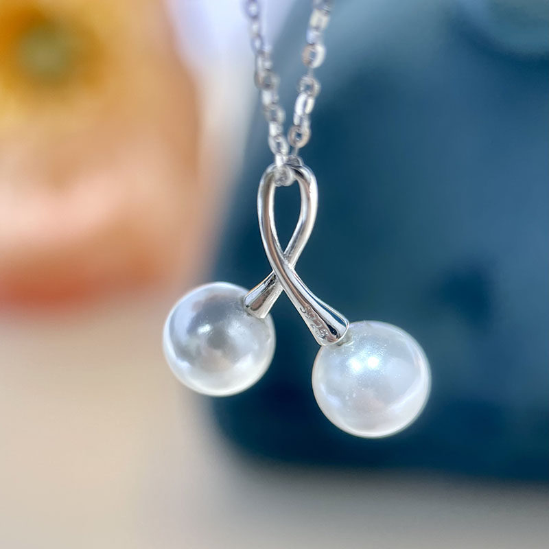 S925纯银轻奢风格甜美双珠吊坠
