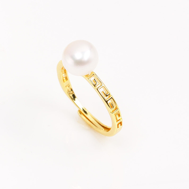 镂空珍珠戒指开口DIY配件配饰